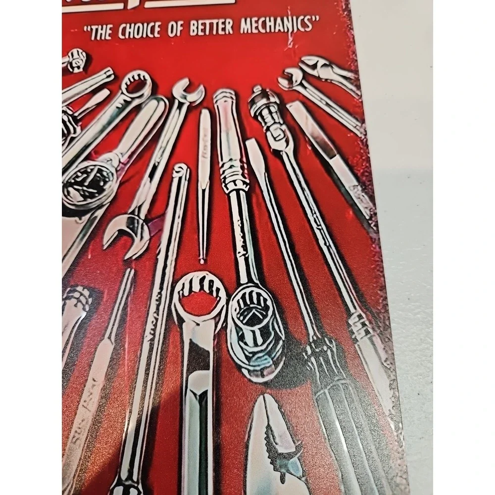 Snap-on Red Vintage Tool Wall Sign - Metal Garage Decor